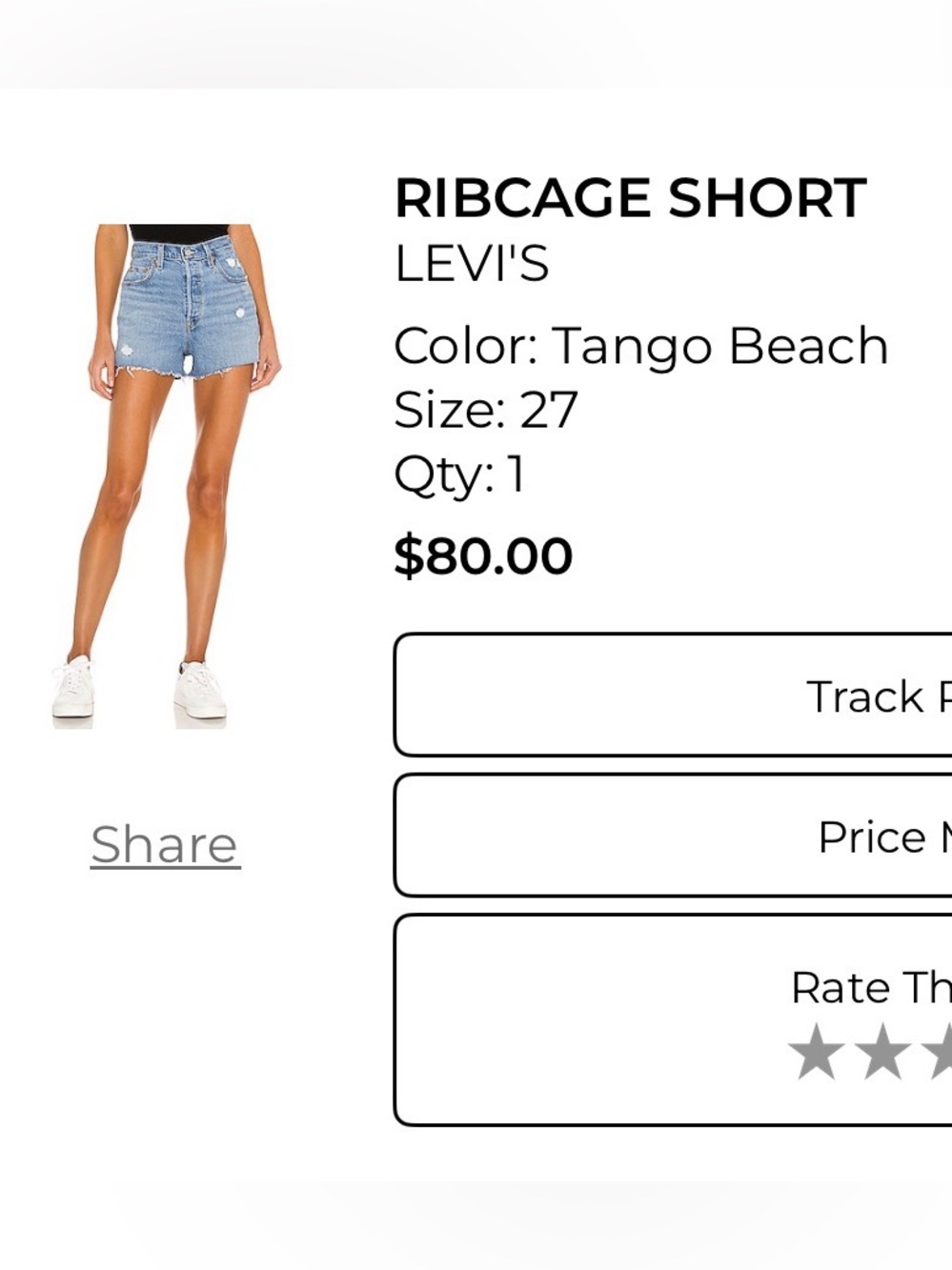 Levi's Ribcage Short - Picture 5 of 5